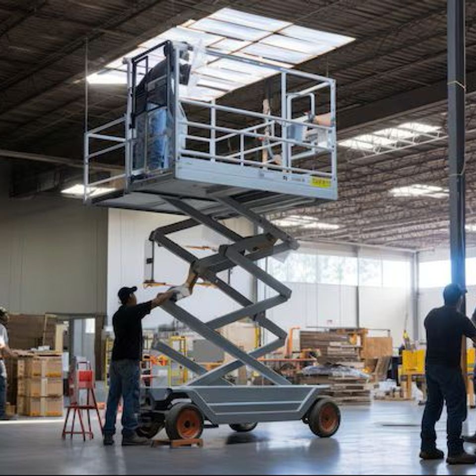Replacing lights in warehouse
