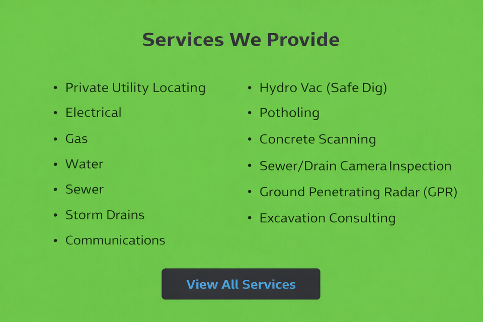 NorCal Utility Pros services in Roseville CA including utility locating hydro vac potholing and concrete scanning