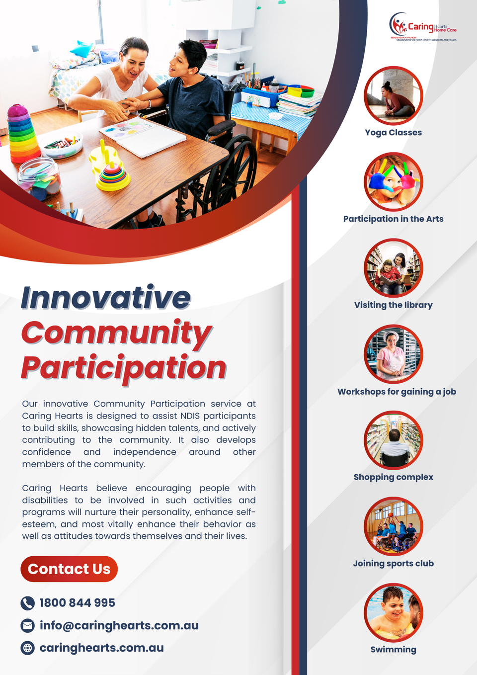 Caring Hearts Innovative Community Participation Melbourne flyer