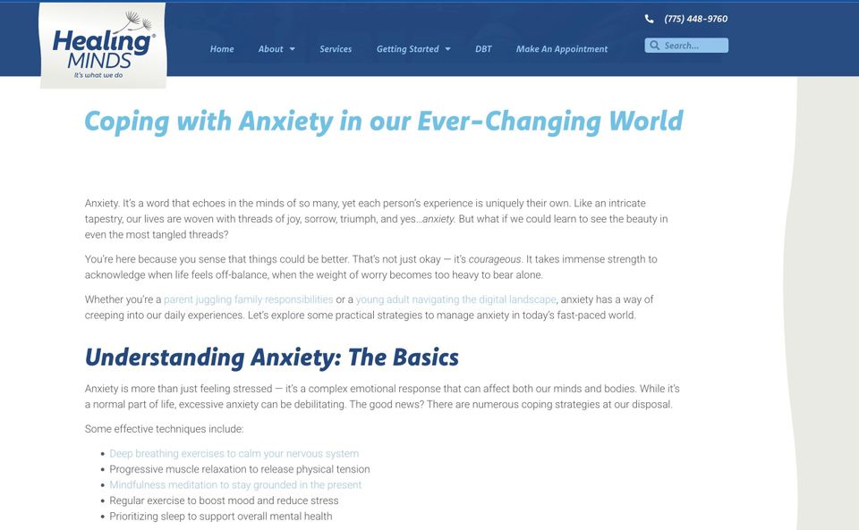 Screenshot Healing Minds- KPCopy's article 