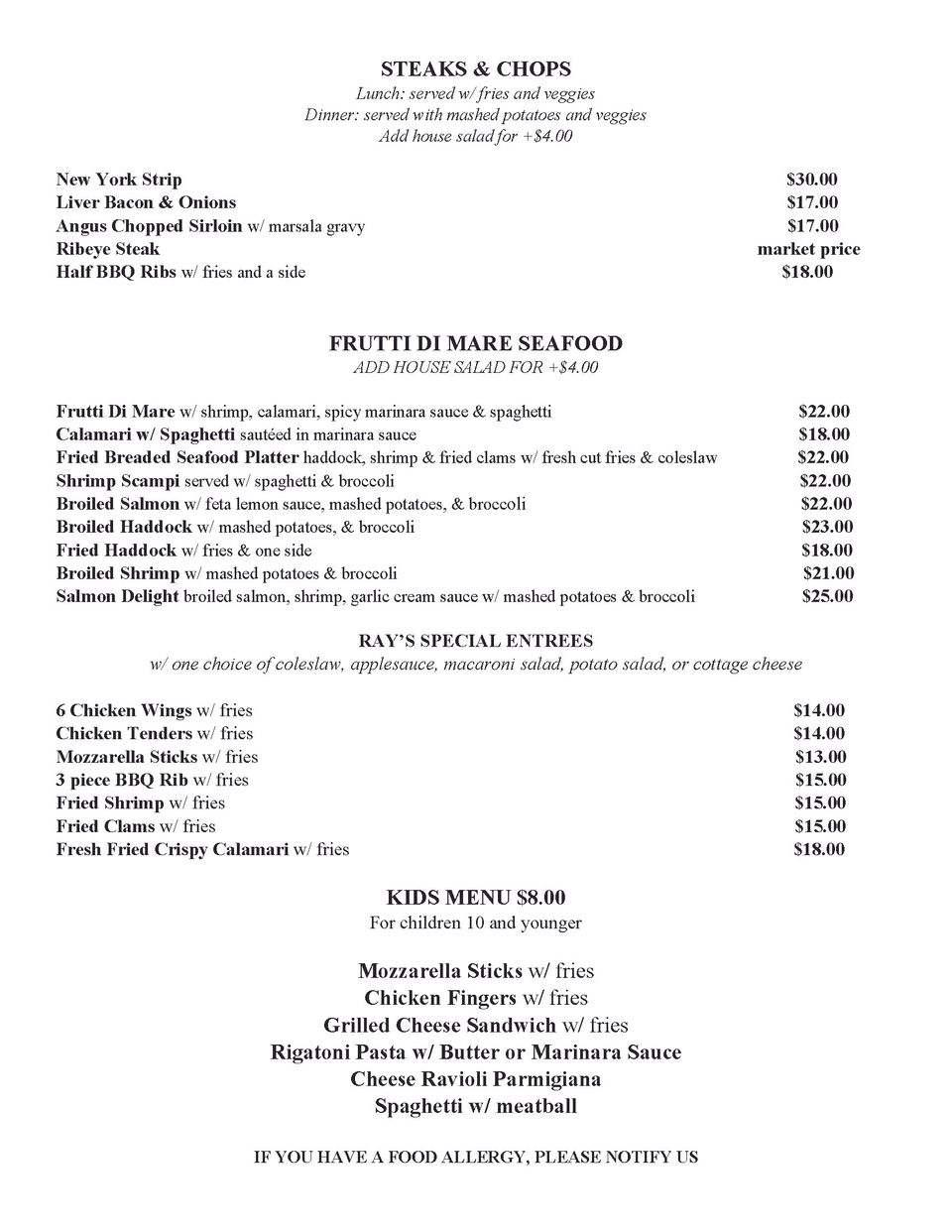 Lunch menu rays  page 5