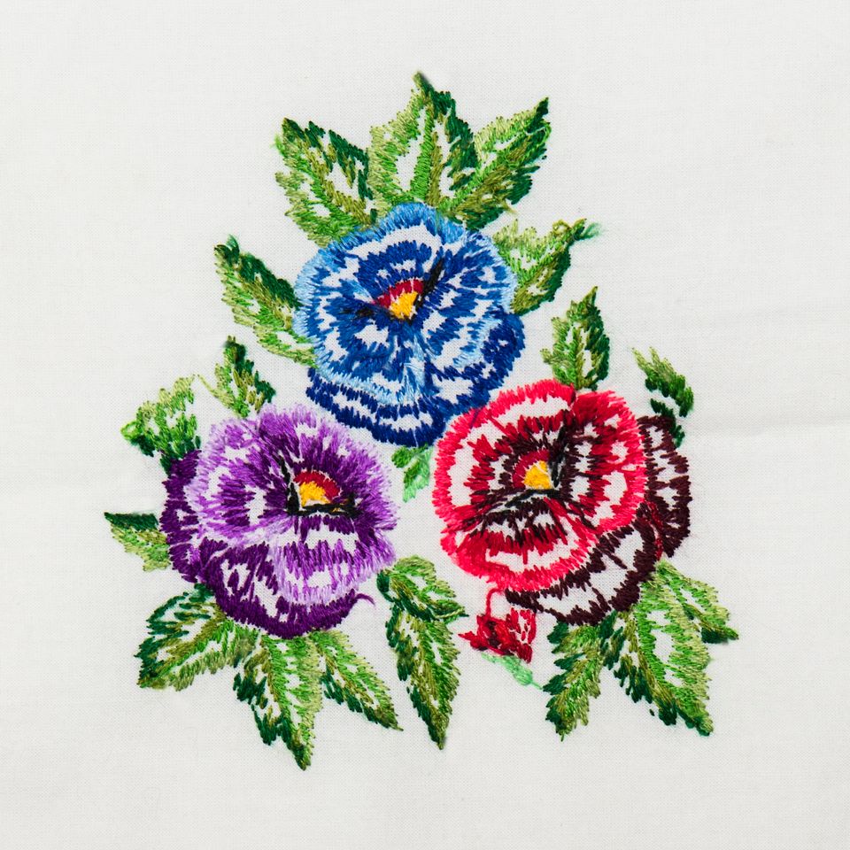 Embroidered flowers example