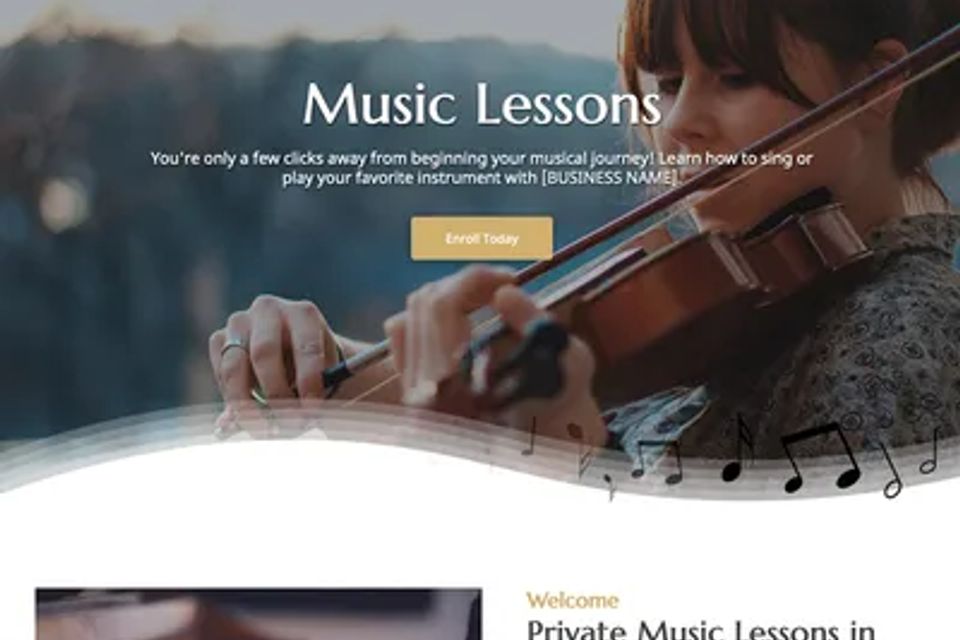 Music instructor website design theme original