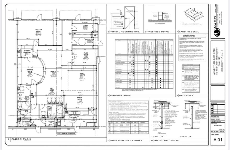Floor plan for Adventure Kids Care project by Nadel Design – Detailed layout of the building's space and function