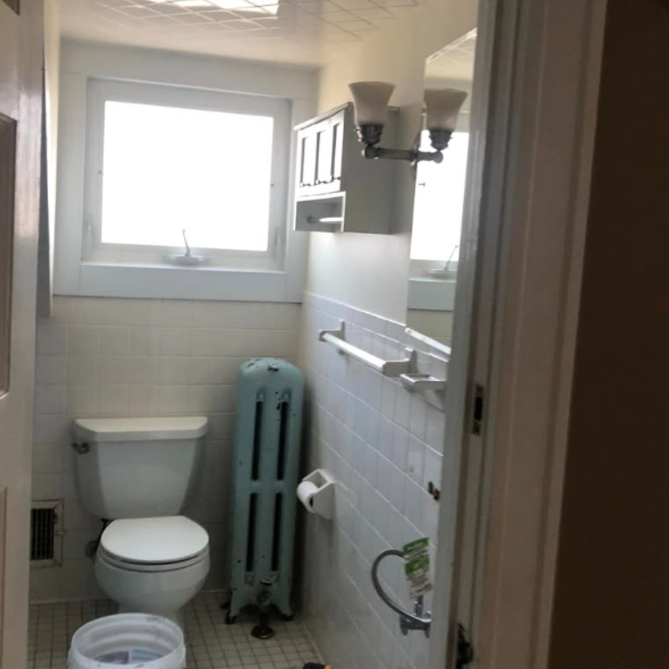 Bathroom demolition before renovation