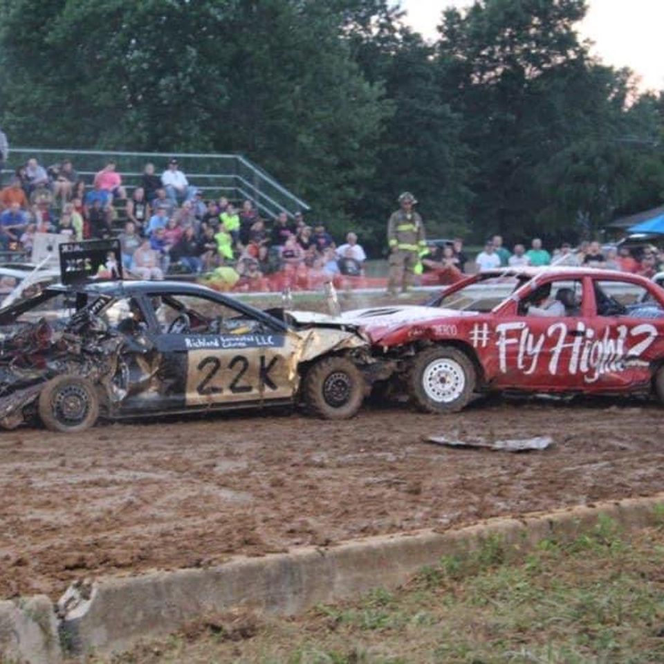 Demolition derby going on at the greenwich fireman’s festival in 2019