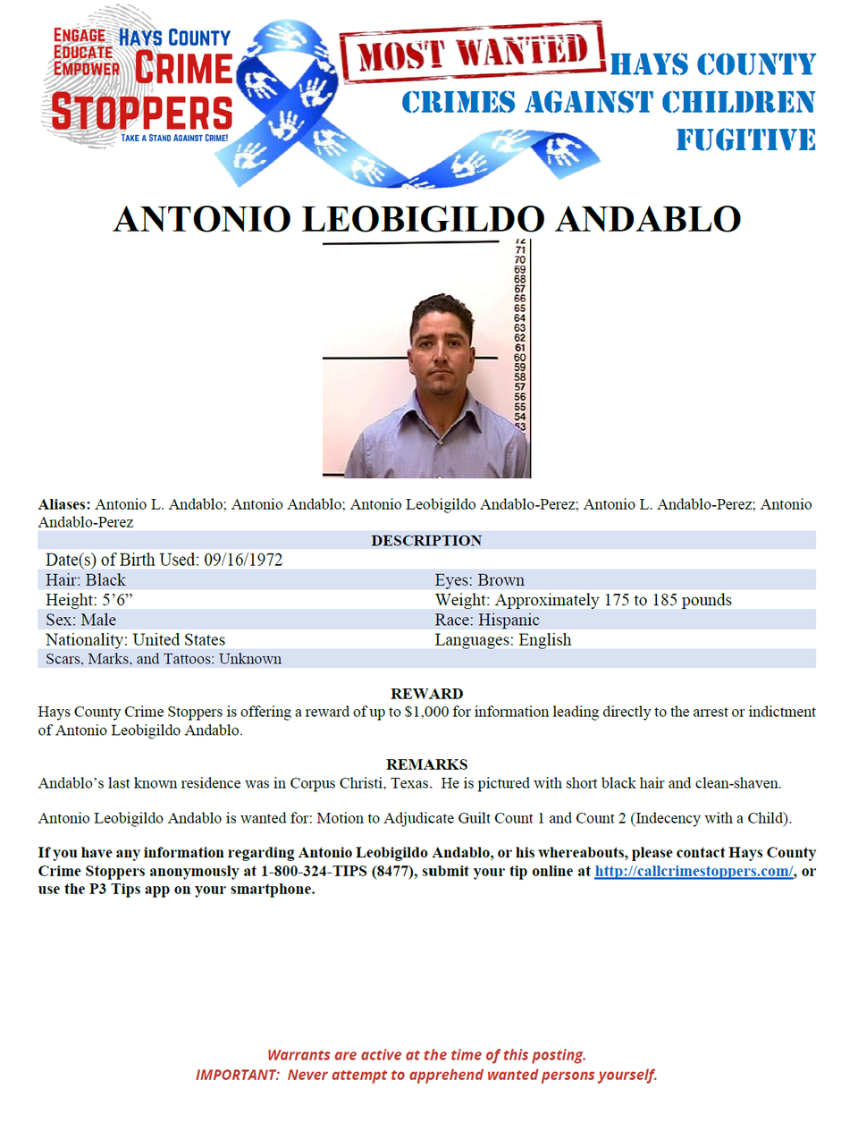 Andablo most wanted poster 