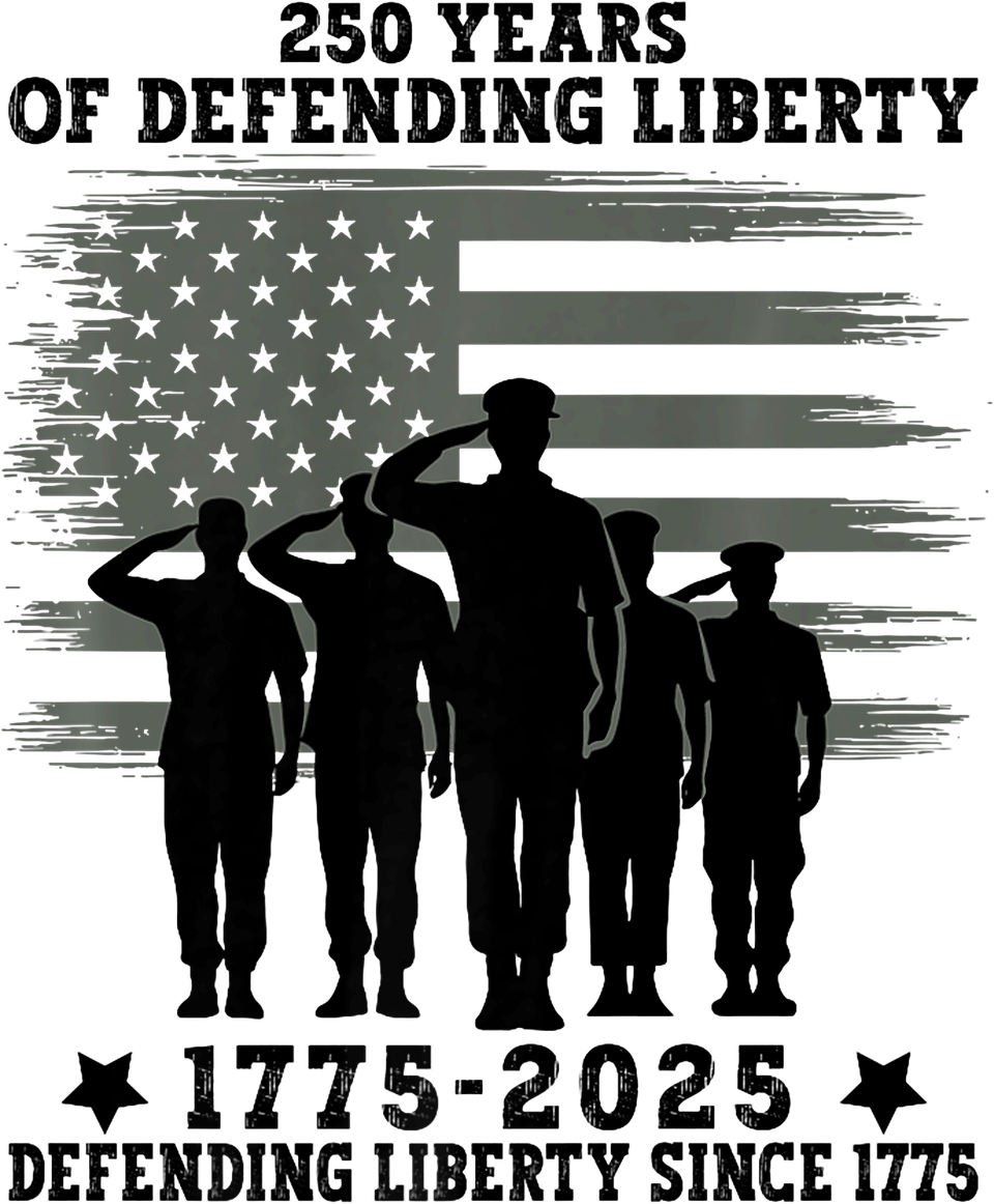 Patriotic   usa army us military parade 250th anniversary 2025 premium t shirt blk wht