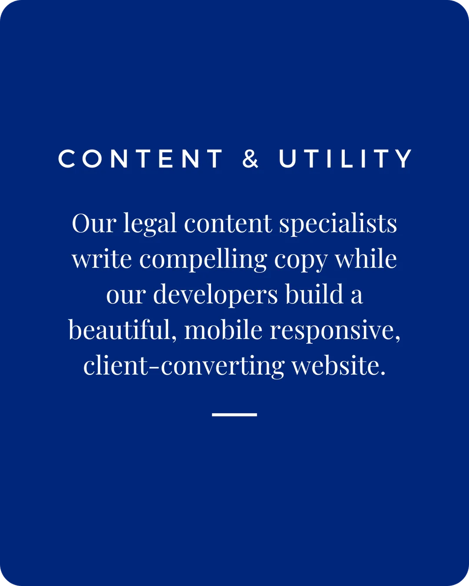 Law firm website development showing content creation and responsive website coding for attorney site