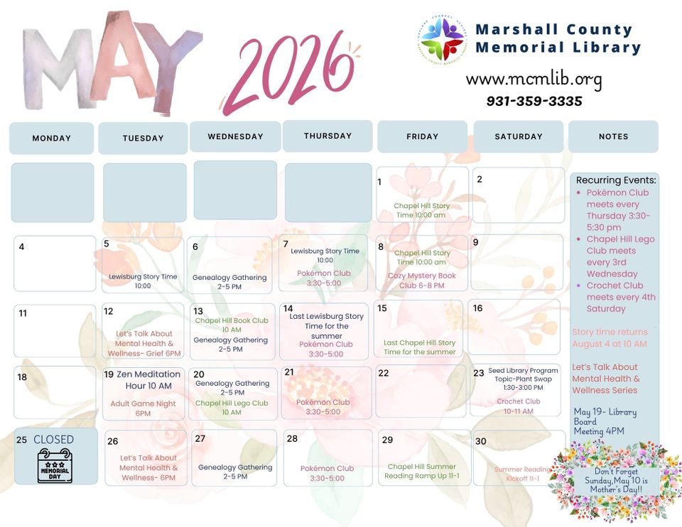 Mcml may 2026 calendar