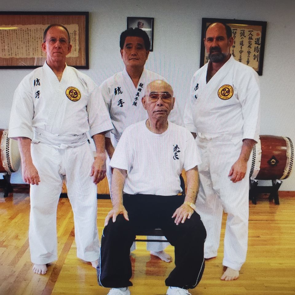 Taika Seiyu Oyata and Hanshi Seiken Takamine joined by Sensei Don Romard