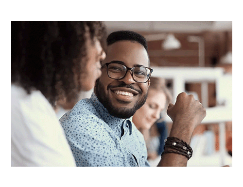 Man in glasses smiling