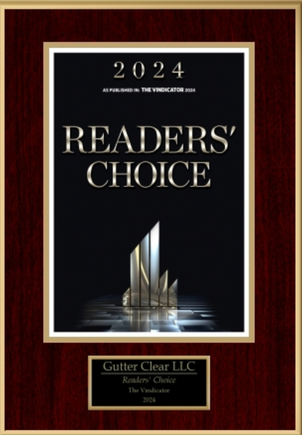 2024 Readers’ Choice Award plaque presented to Gutter Clear LLC.