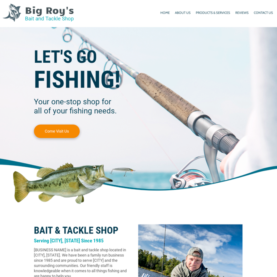 Bait tackle website template