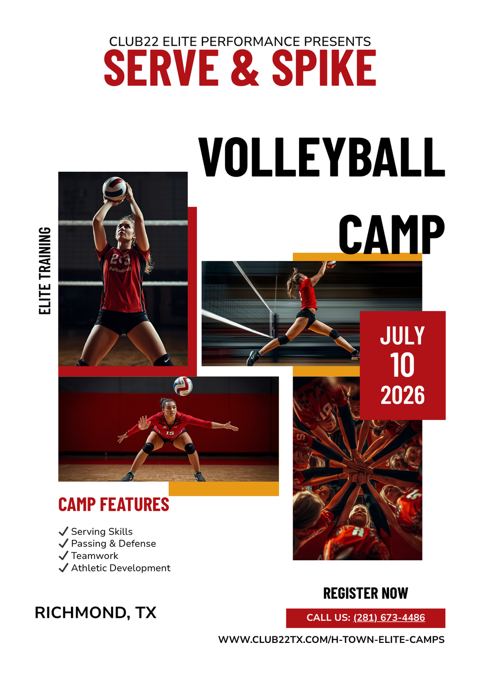 Serve   spike volleyball camp graphic