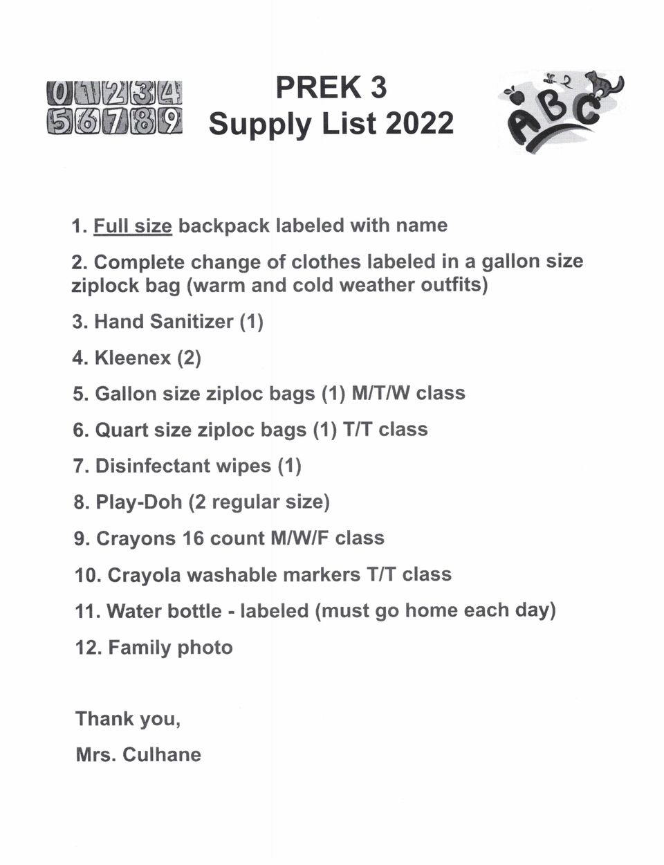 Classroom supply lists 2022 0001