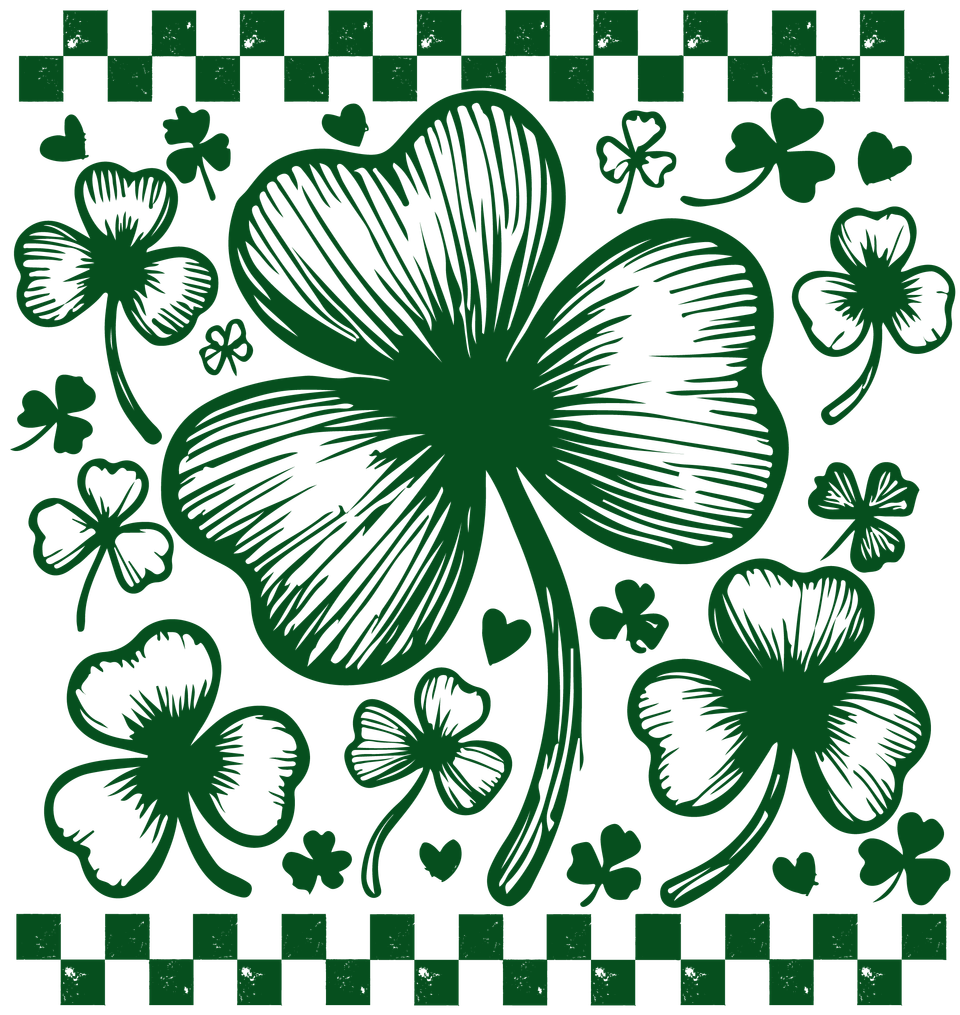 Seasons   st patricks day shamrocks checker2 green