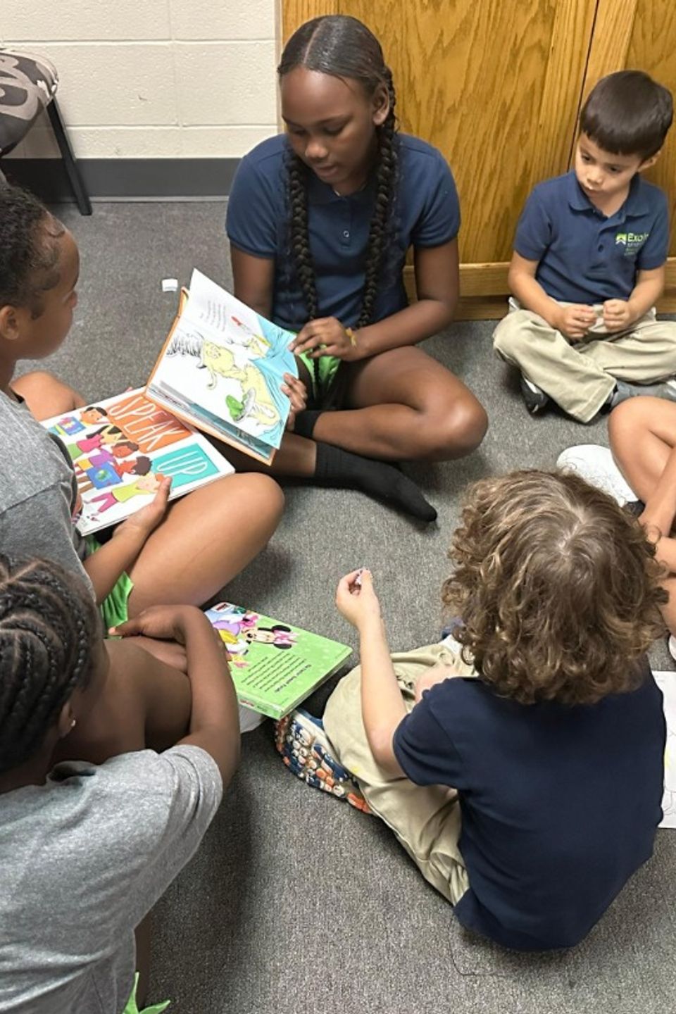 Cheerleader reading