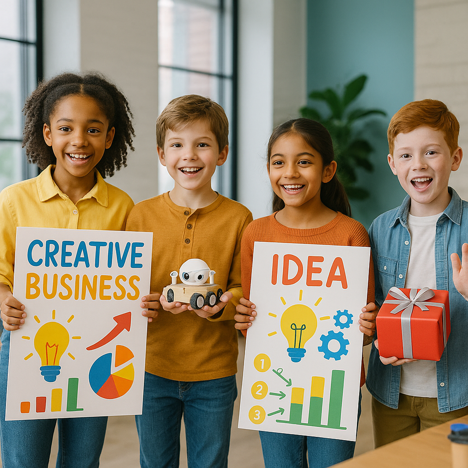 20250710 2306 creative kids' business pitch simple compose 01jzw1cbdtfhysd5ktvhjwd2xz