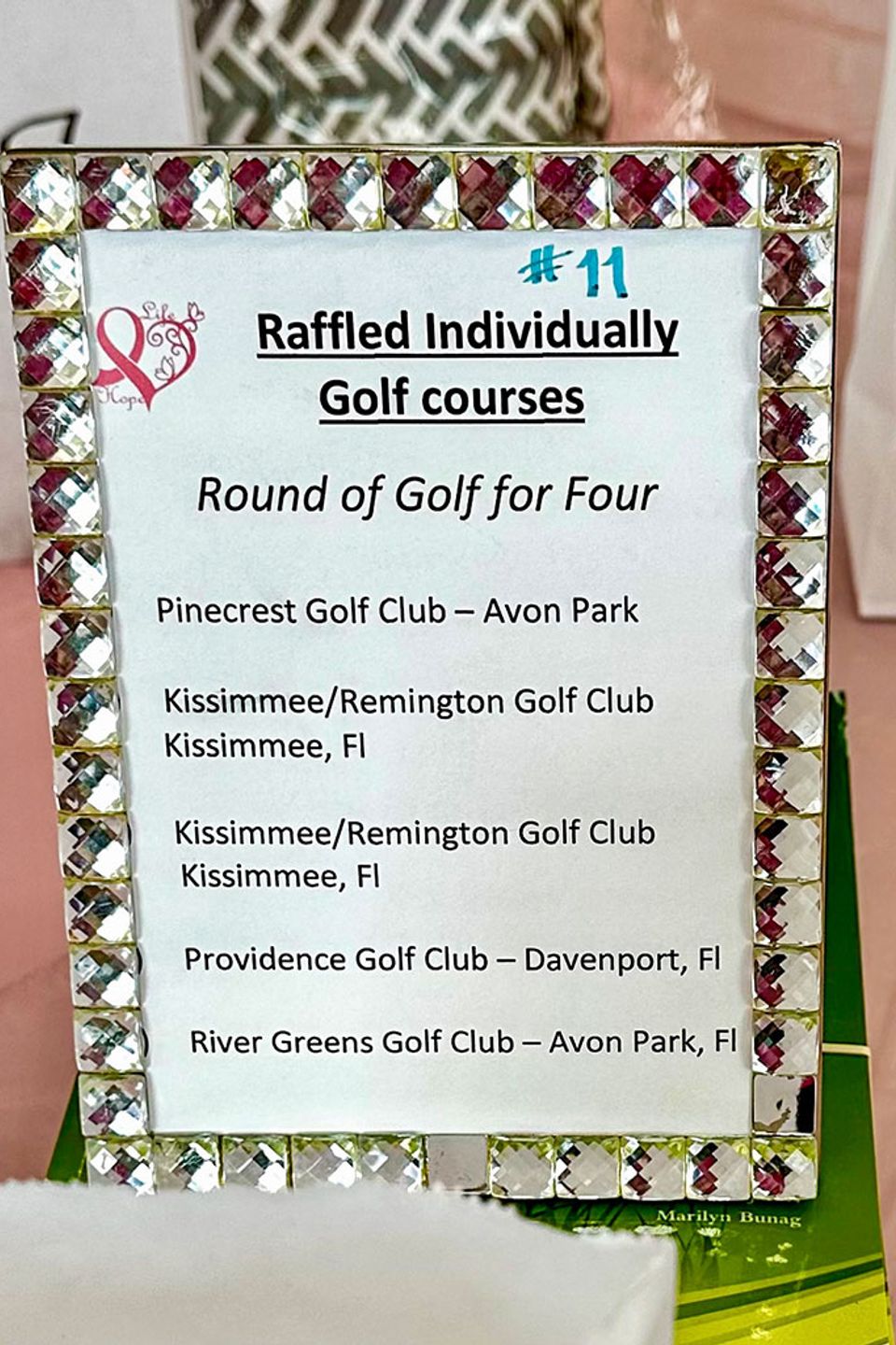 Pink ribbon golf 2024 auctions 8
