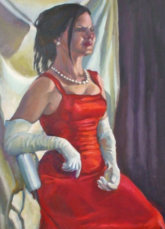 Moore devi anne performer s anticipation oil 18x24