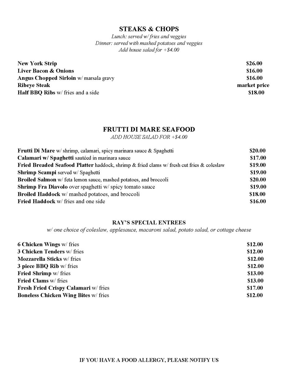 Lunch menu rays  page 5