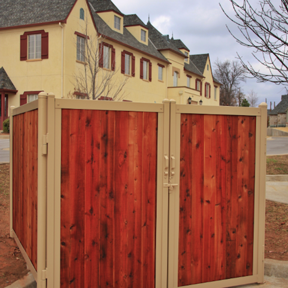 Midland vinyl fence   deck company   tulsa and coweta  oklahoma   vinyl metal wood fence sales and installation   privacy   steel reinforced wood privacy enclosure with gate20170609 25591 sj6xqs