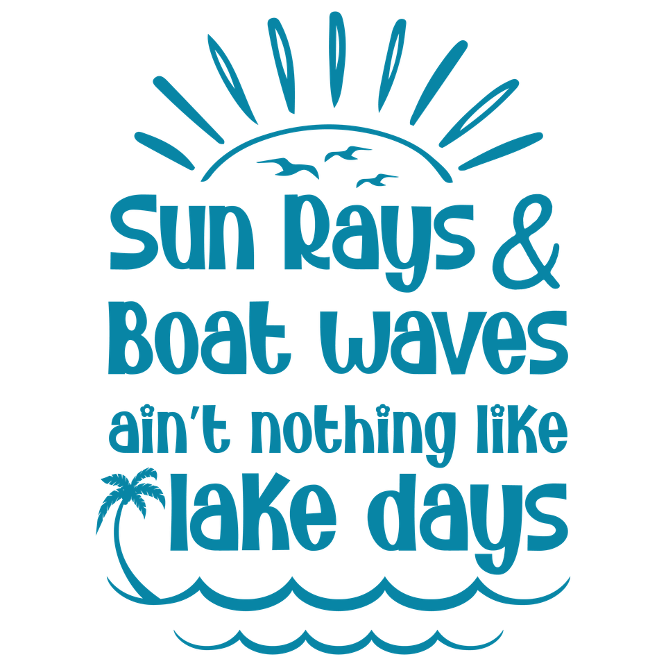 Lake   sun rays  boat waves