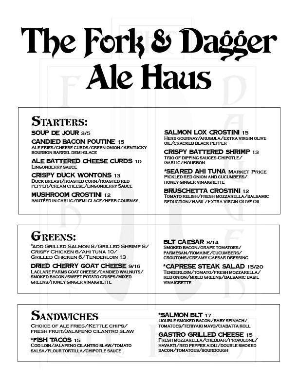 Fork dagger menu