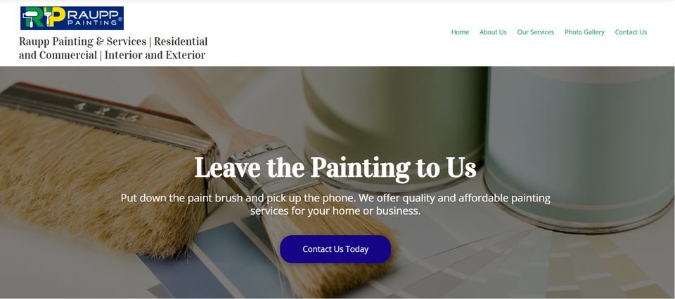 Raupp painting website screenshot