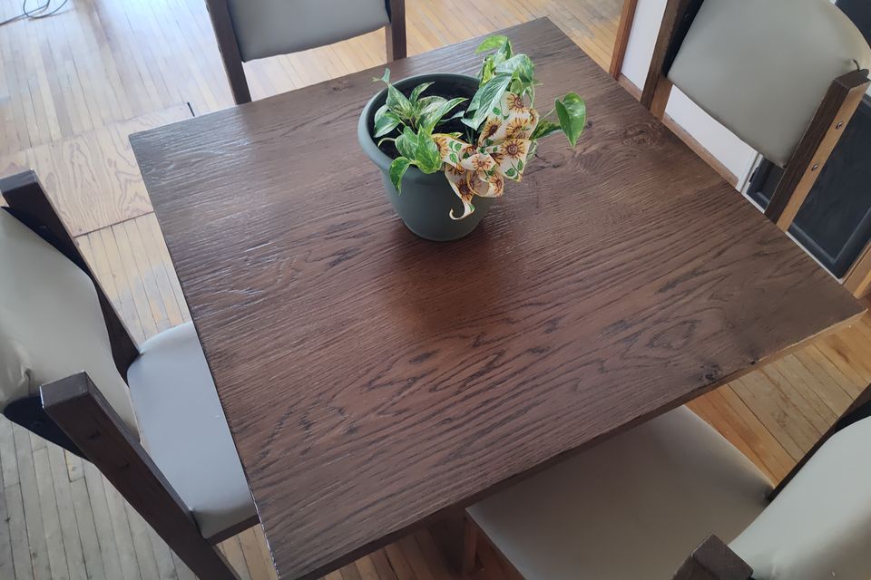 Made  to  order 5 piece dining   room table and chairs tf