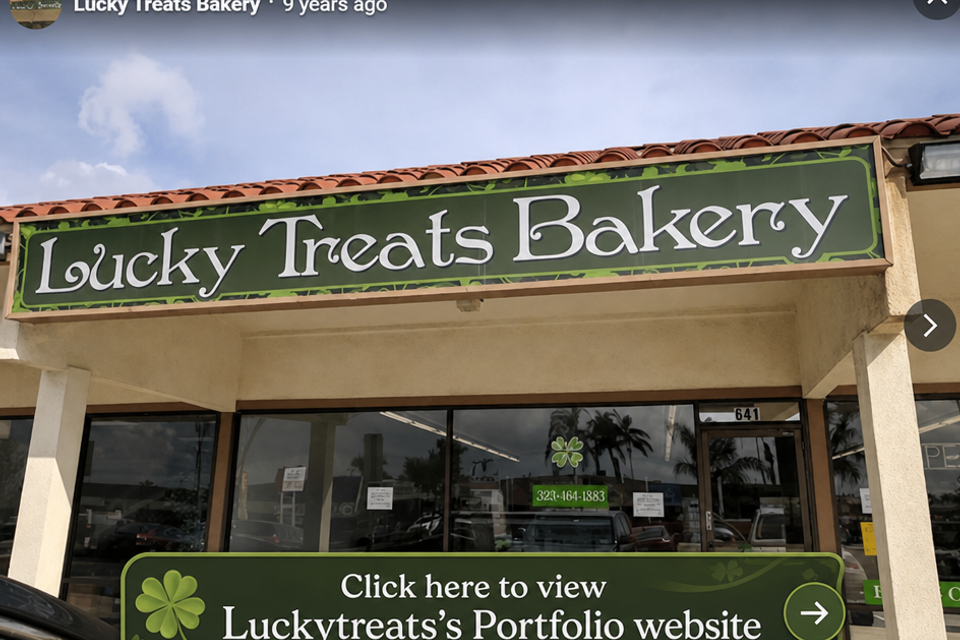 Lucky Treats Bakery La Habra CA custom birthday cakes wedding cakes bakery storefront