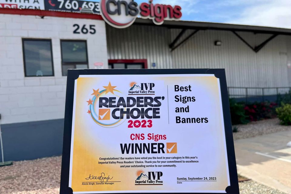 CNS Signs 2023 Readers' Choice Award Winner - Imperial Valley