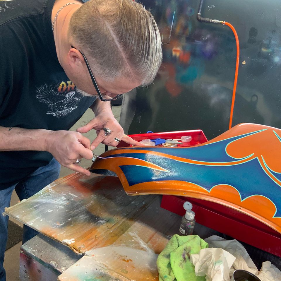 Creative custom pinstriping design and artistic projects created by Skeeter's Grafix.
