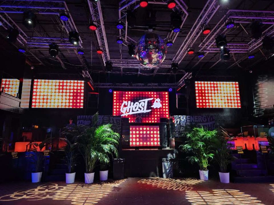 Ghost energy drink corporate event set-up at The Beach on Bourbon.