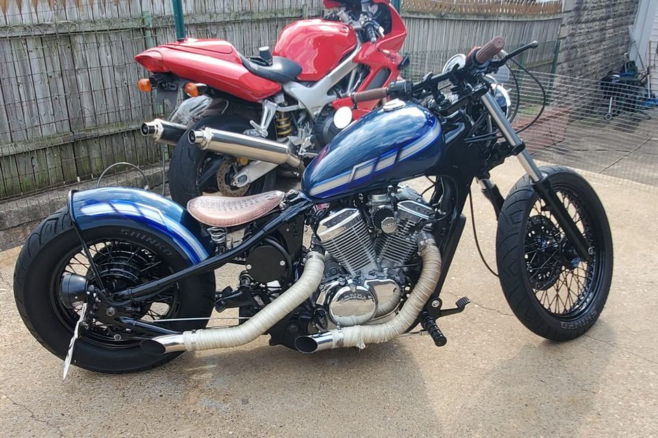 Blue motorcycle