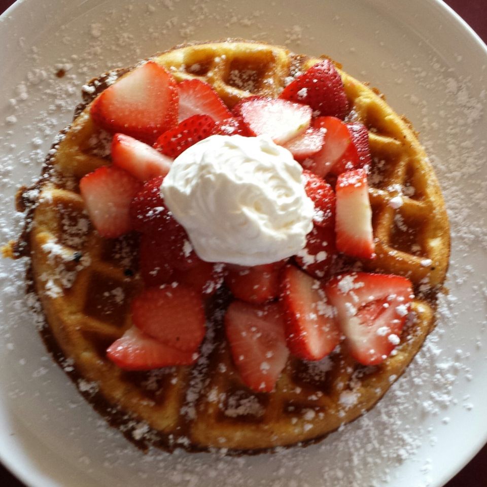 Waffle with fresh berries