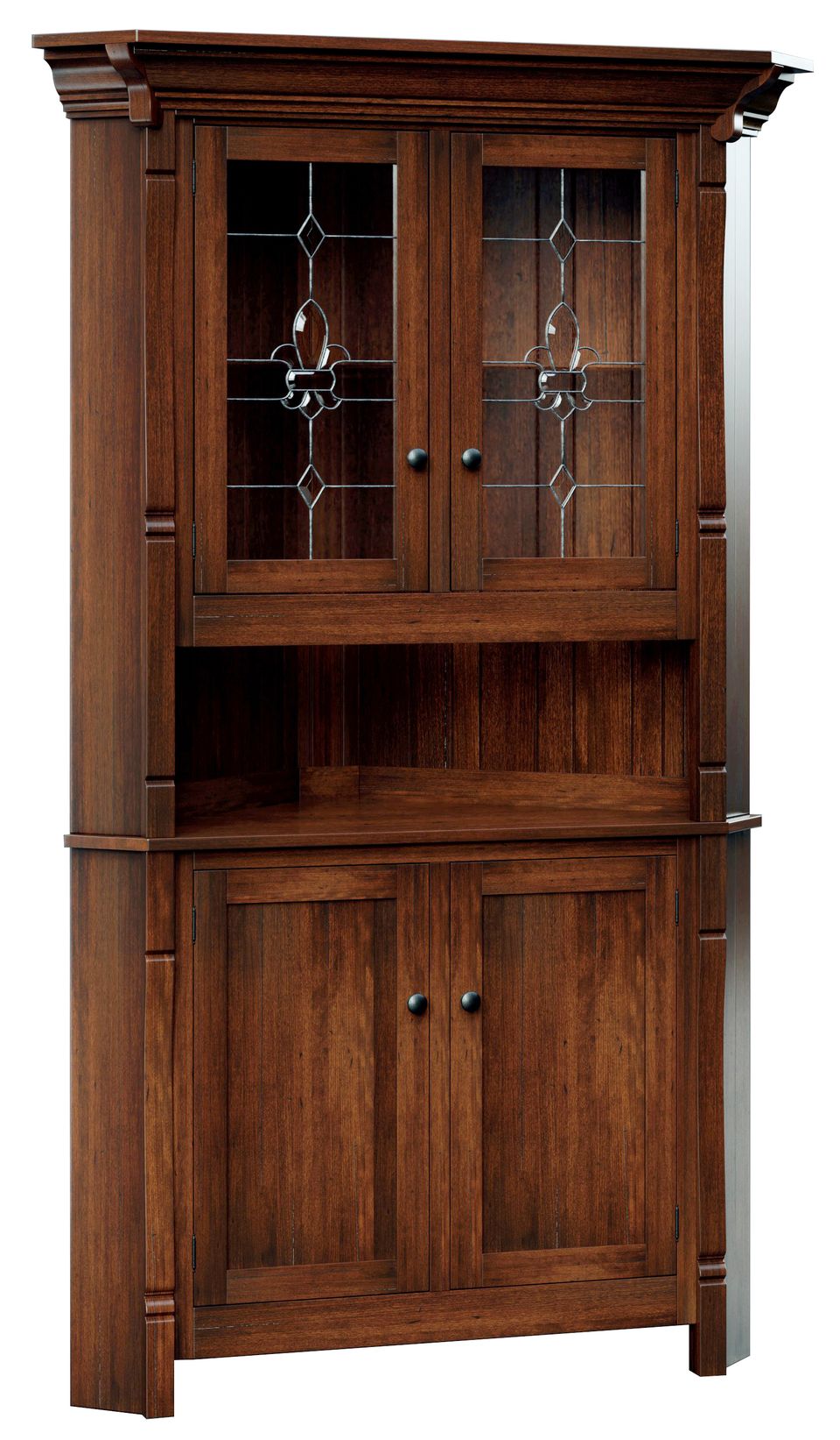 Bsw ashville corner hutch sap cherry ocs heritage outline