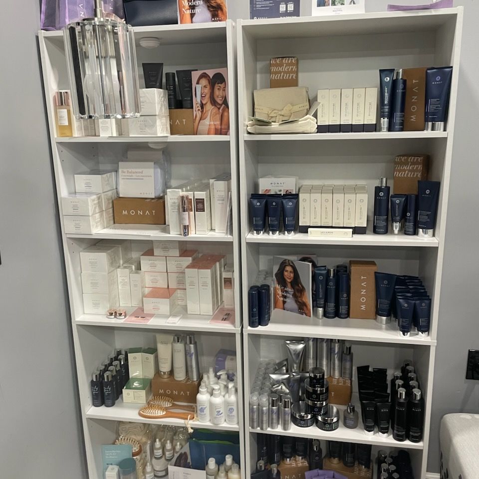 A showcase of hair and nail products at Nail Lovers in Sound Beach NY