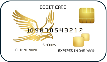Five hour debit card with boarder