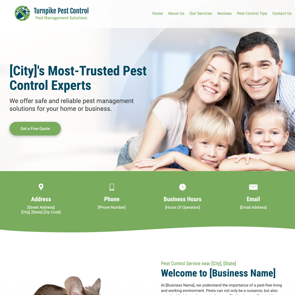 Pest control service website design theme