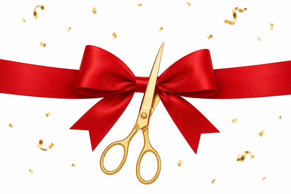 Ribbon cutting graphic