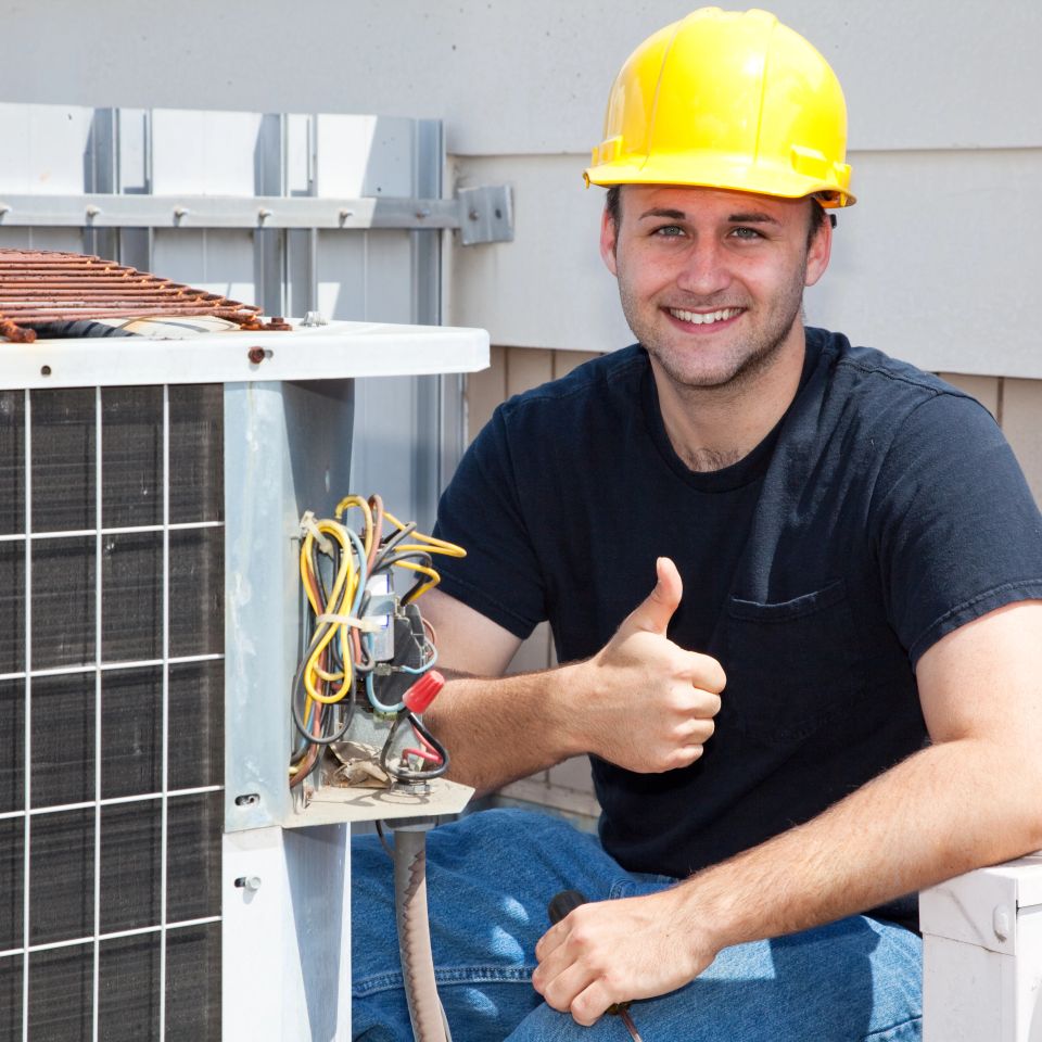 A happy HVAC worker