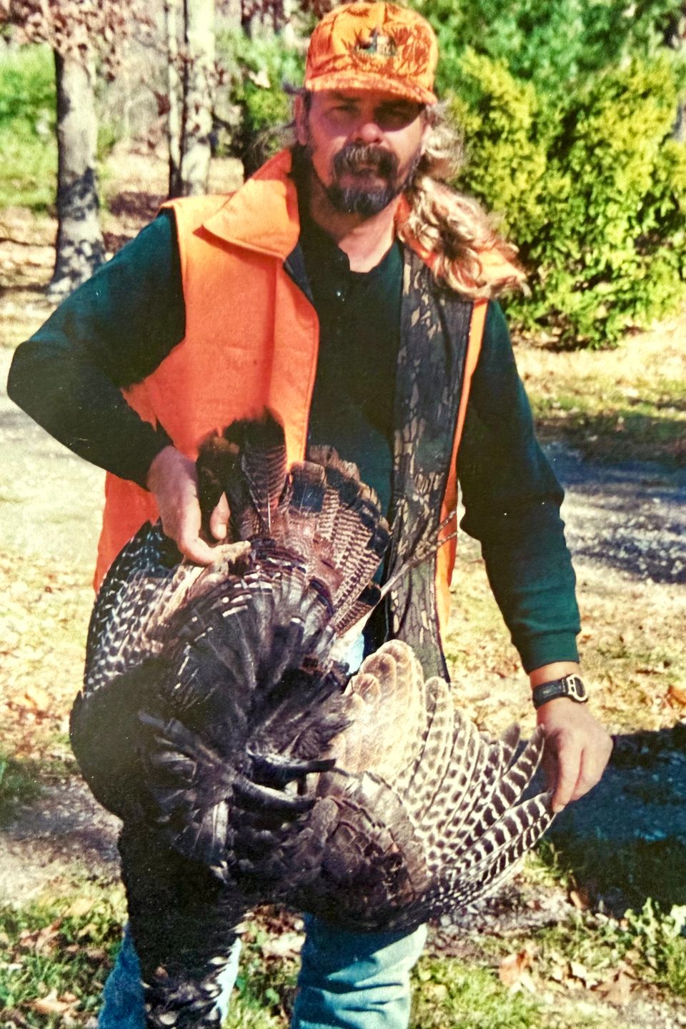 Tim Martin with a turkey he harvested during one of his early adventures.