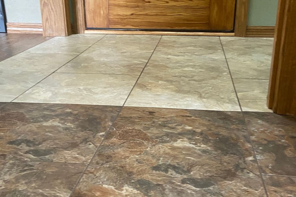 Armstrong alterna mesa stone field stone and canyon shadow with mapei chocolate grout
