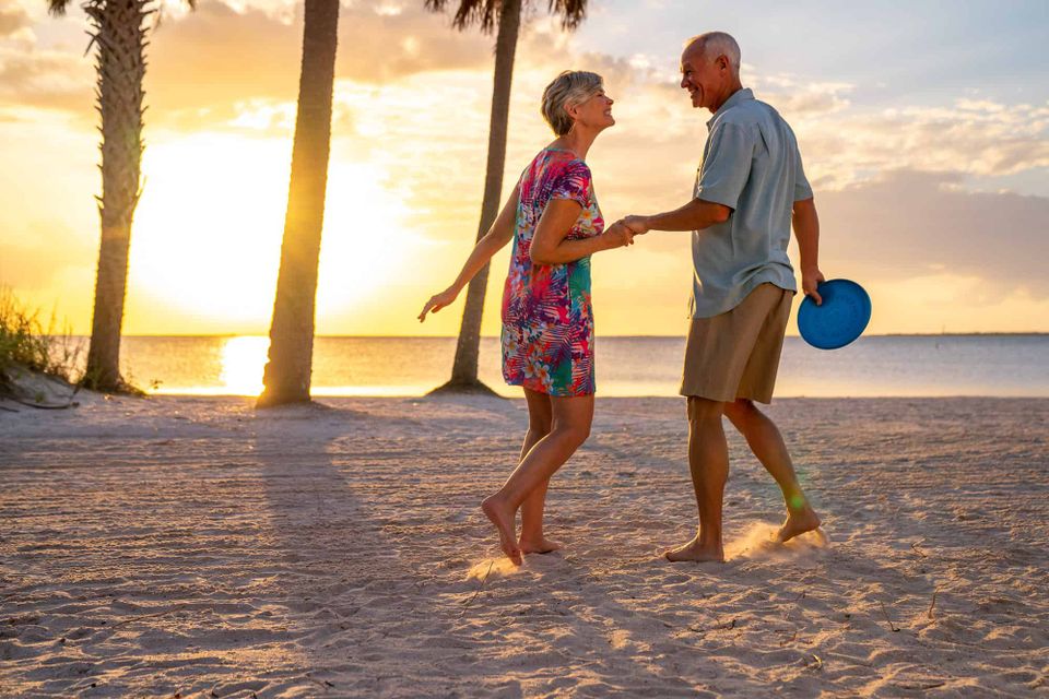 Older couple on beach