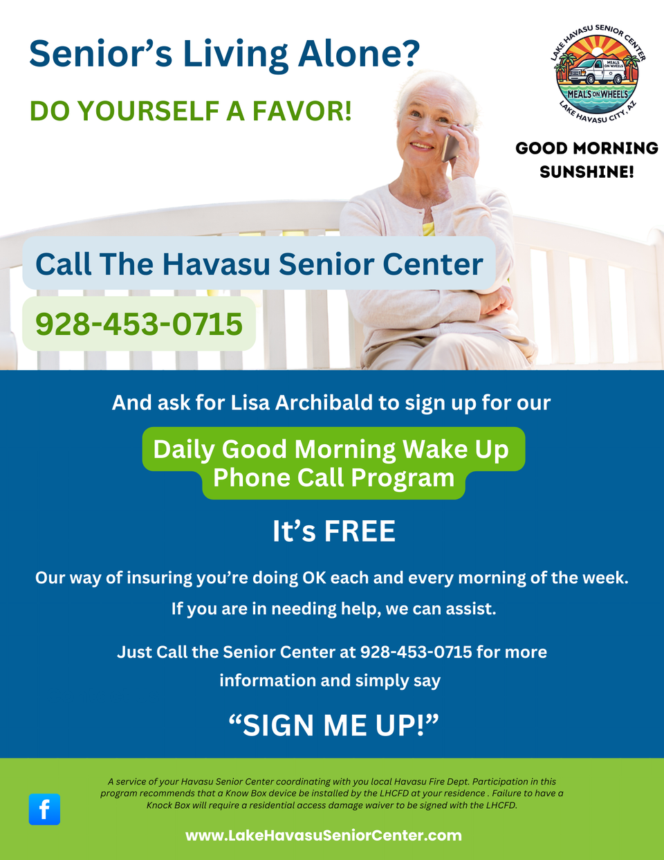 Senior center good morning call