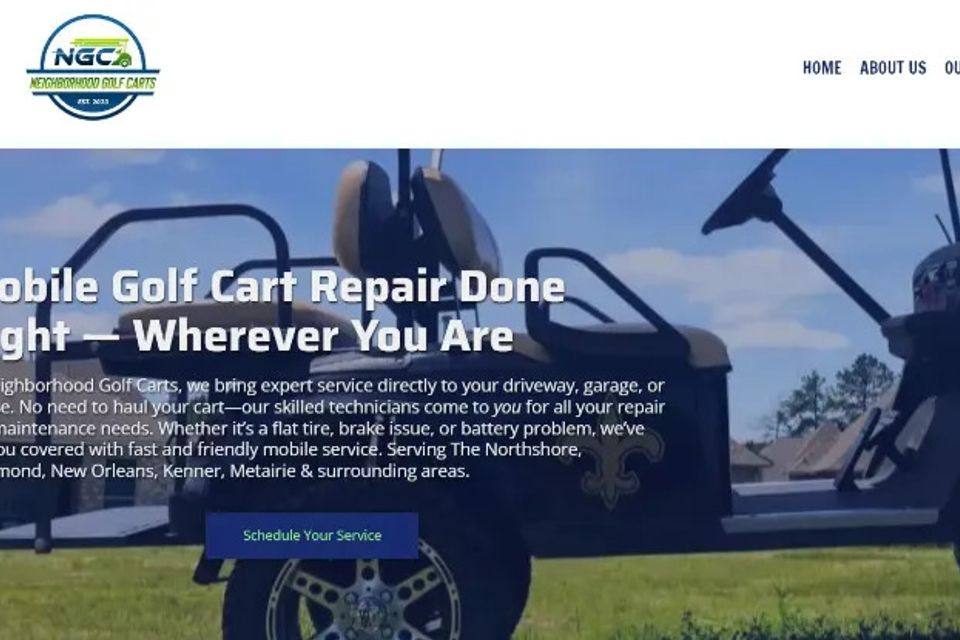 Neighborhood Mobile Golf Cart Repair Website