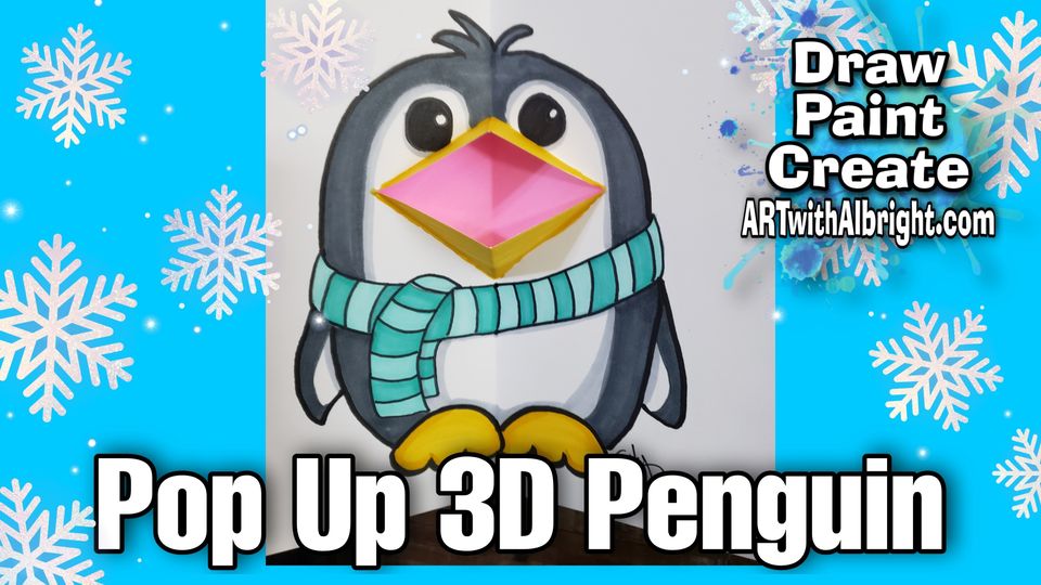 create Pop-up 3D penguin artist Emily Albright