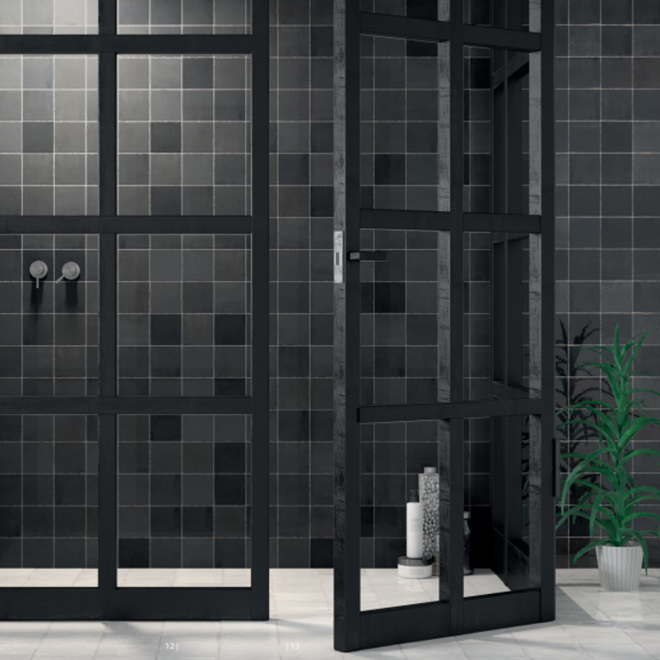 Wow zellige graphite  chateau white gloss 